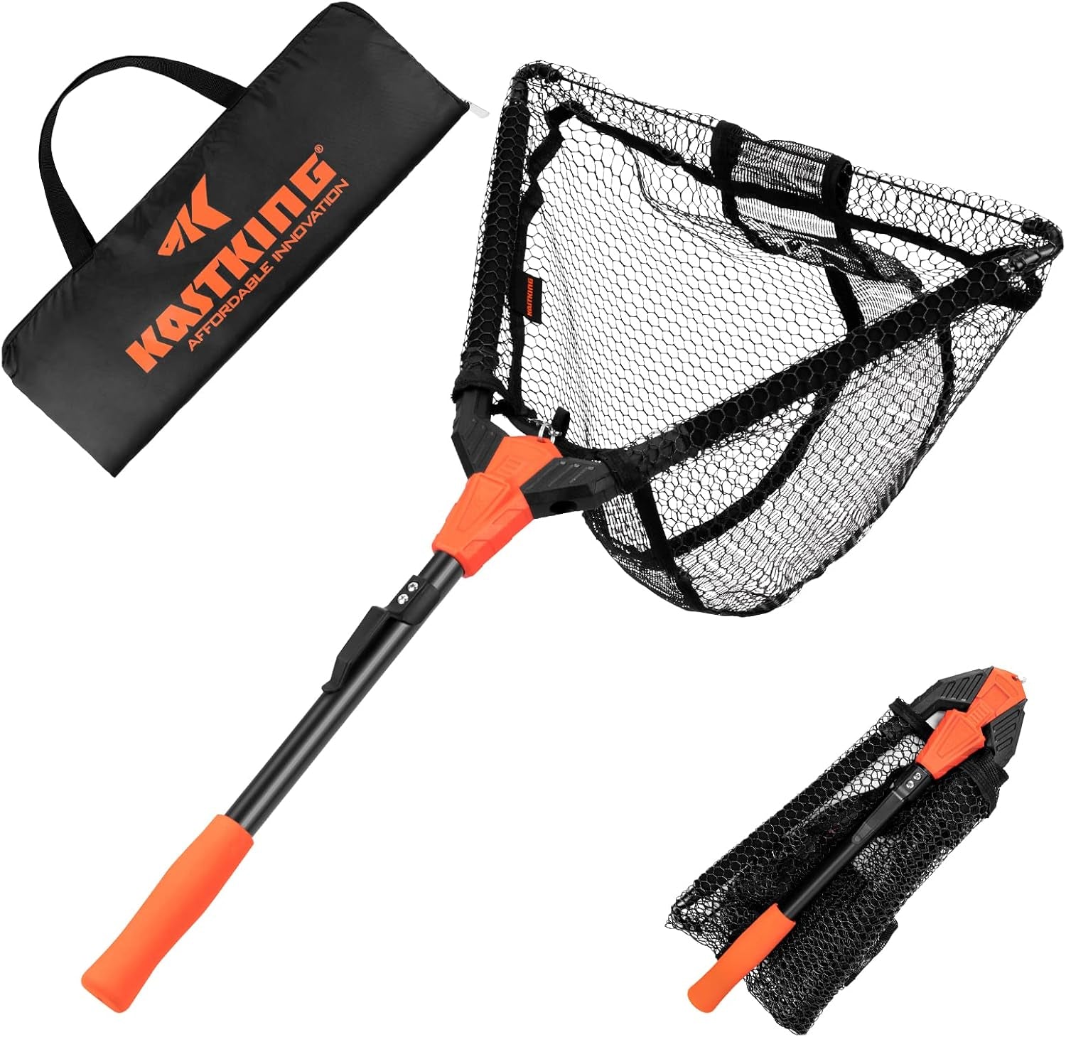 Pontus Fishing Net, Foldable & Lightweight Landing Net with Built in Length Scale, Strength Aluminum Handle, Fishing Gear and Gift for Men