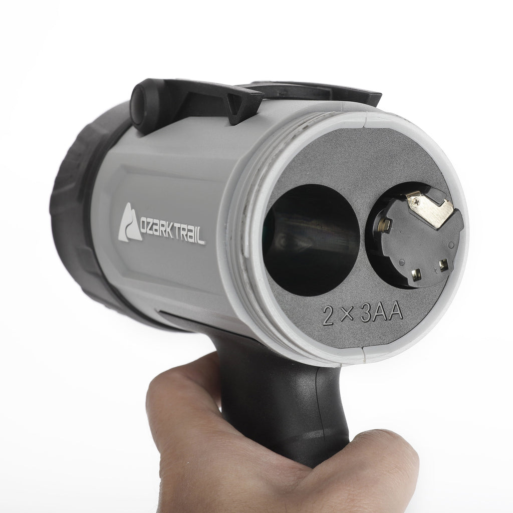 1000 Lumen LED Spotlight with Rubber Bumpers with Green Hunting Flashlight Light, AA Battery