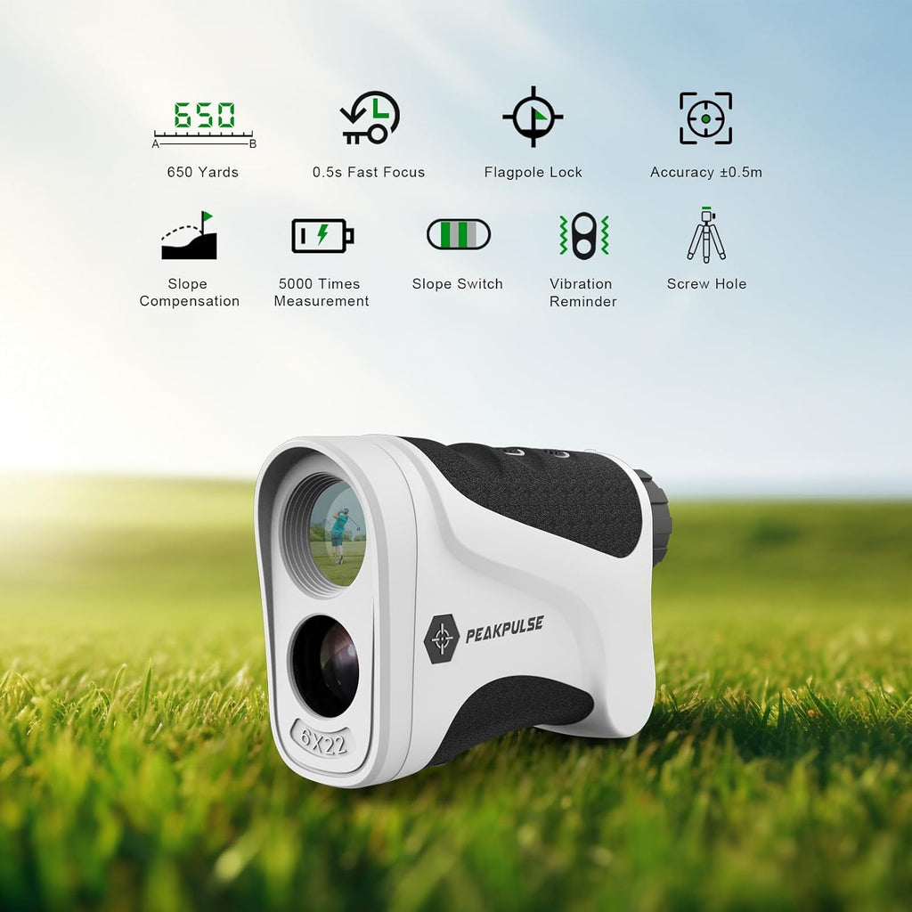 Golf Rangefinder 650/1200/1700 Yards Range Finder Golfing 6X Magnification 0.5 Yard Accuracy Flag Pin Lock Vibration Fast Focus High Clarity Display Easy to Use