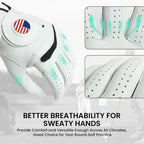 Golf Gloves Men Cabretta Leather with Ball Marker Value 2 Pack, Non Slip All Weather Grip for Left Hand Right Handed Golfer, Premium Mens Golf Glove Breathable