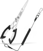Stainless Steel Fishing Pliers,Needle Nose Pliers Fishing,Fishing Pliers Hook Remover,Fishing Pliers Kit with Lanyard,Braid Cutter Rustproof Fishing Multitool for Saltwater Freshwater