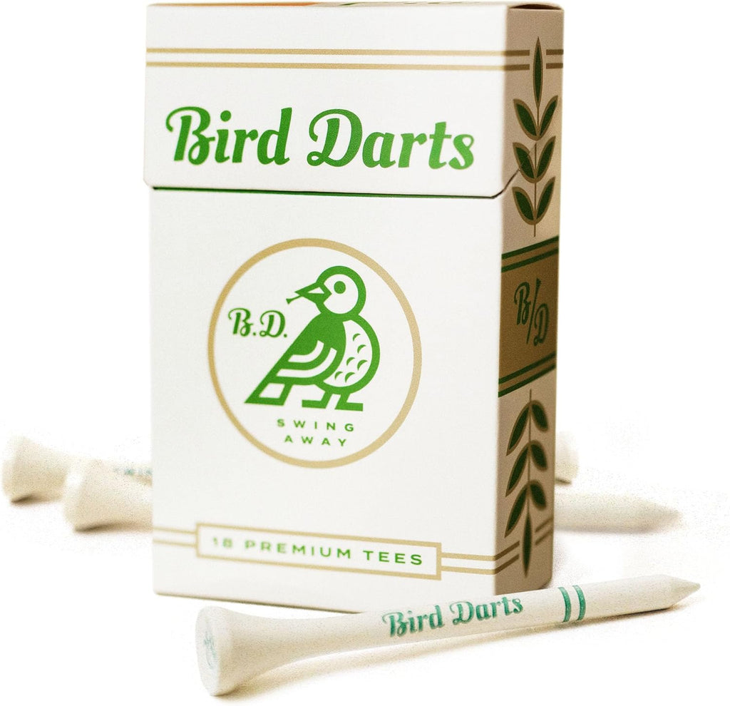 Premium Bamboo Wood Golf Tees, 18/72/180 Units (Packs of 18), 2 ¾ Golf Tees in Cigarette-Style Packaging, Durable, Biodegradable, Golf Tees Wood for Stylish Golfers