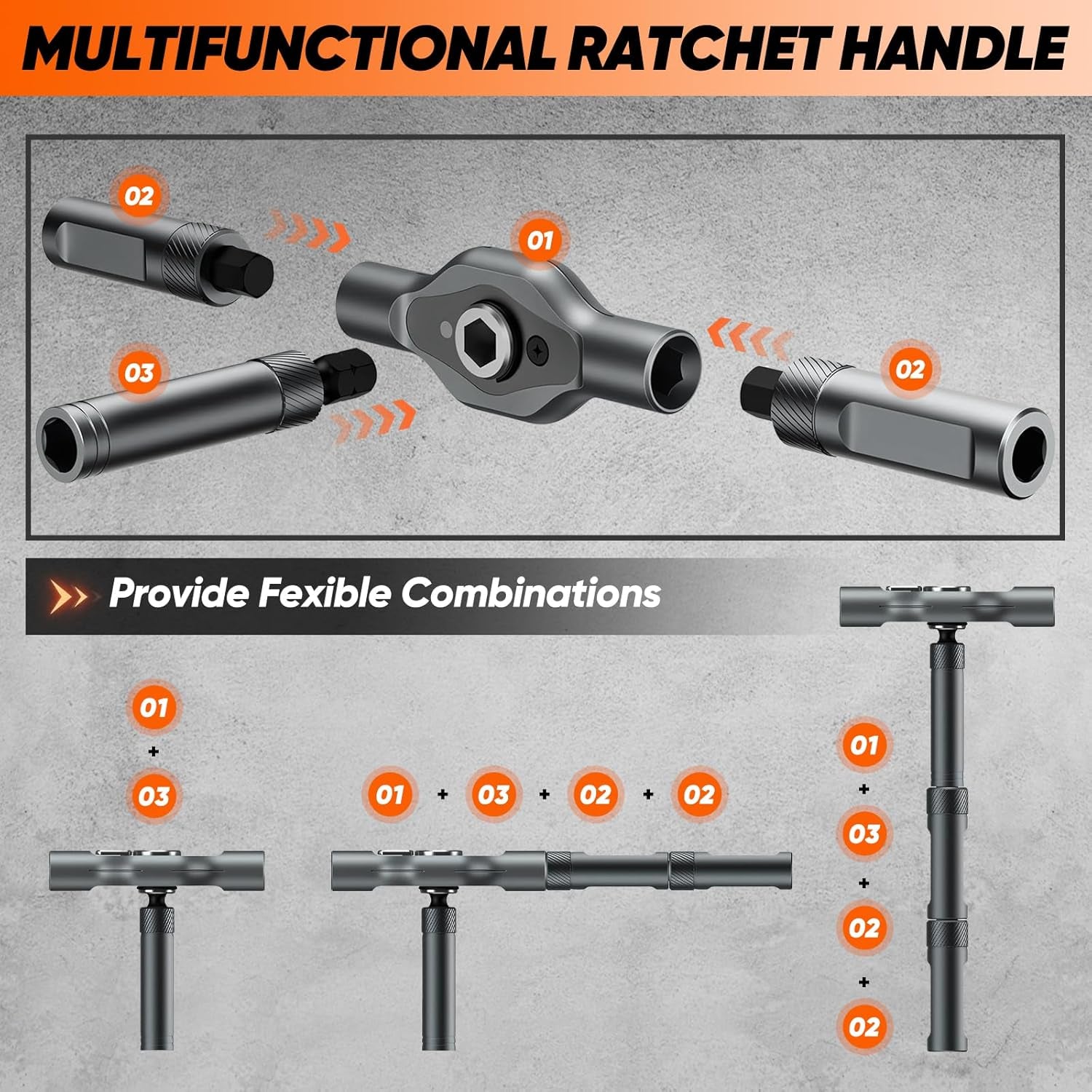 42 in 1 Magnetic Screwdriver Set, Multi Bit Free Combination Ratchet Screwdriver Set Portable Repair Tool Kit for Gifts Furniture, Computer, Bicycle and DIY Grey