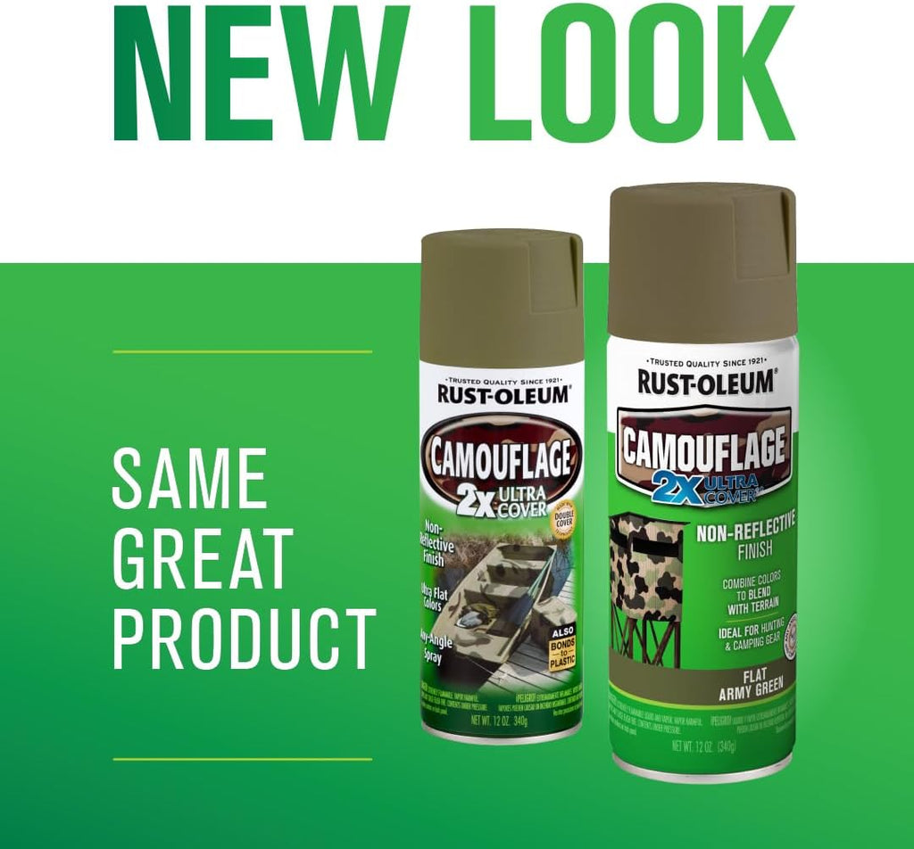 279176 Camouflage 2X Ultra Cover Spray Paint, 12 Oz, Army Green