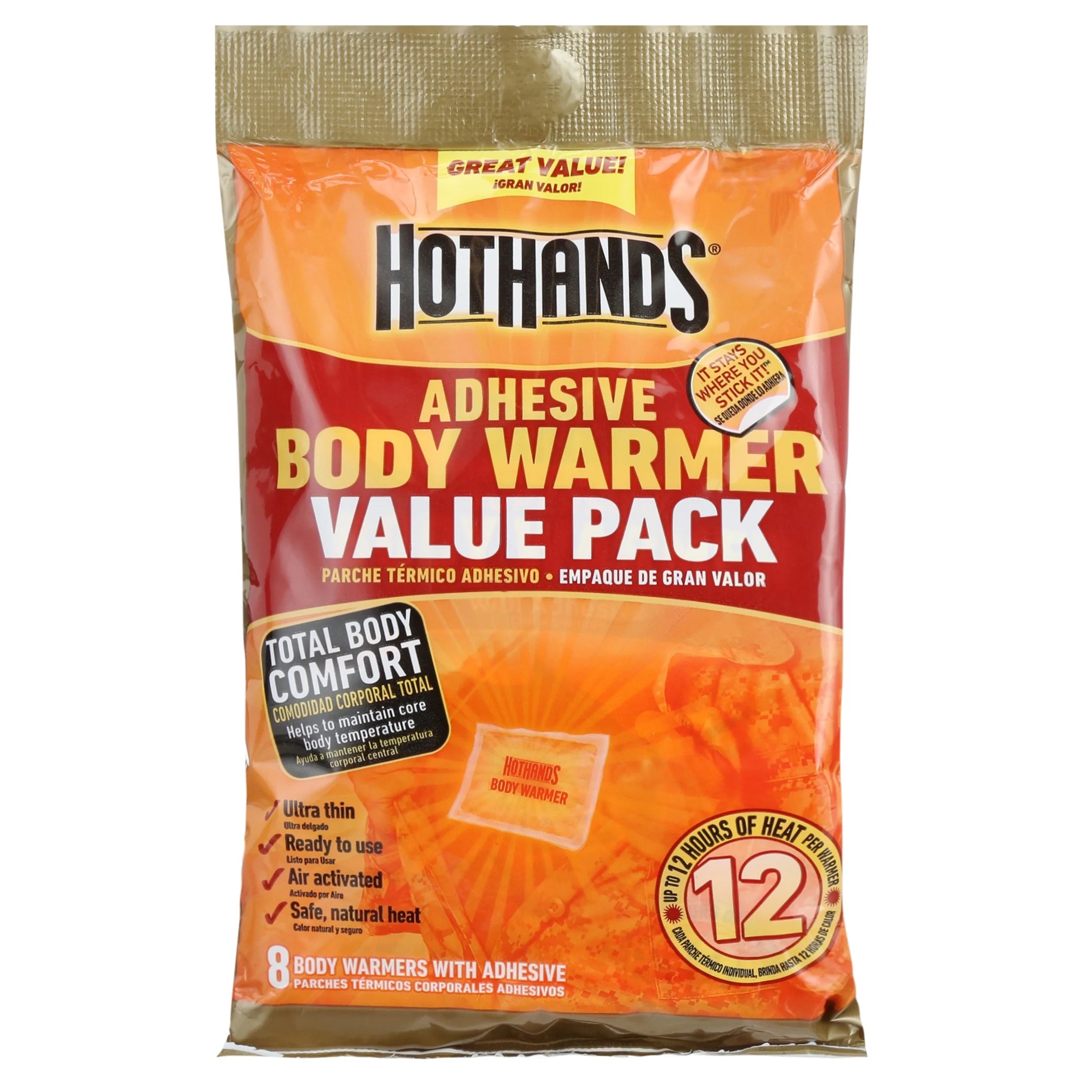 Stick-On Body Warmers - 8 Pack