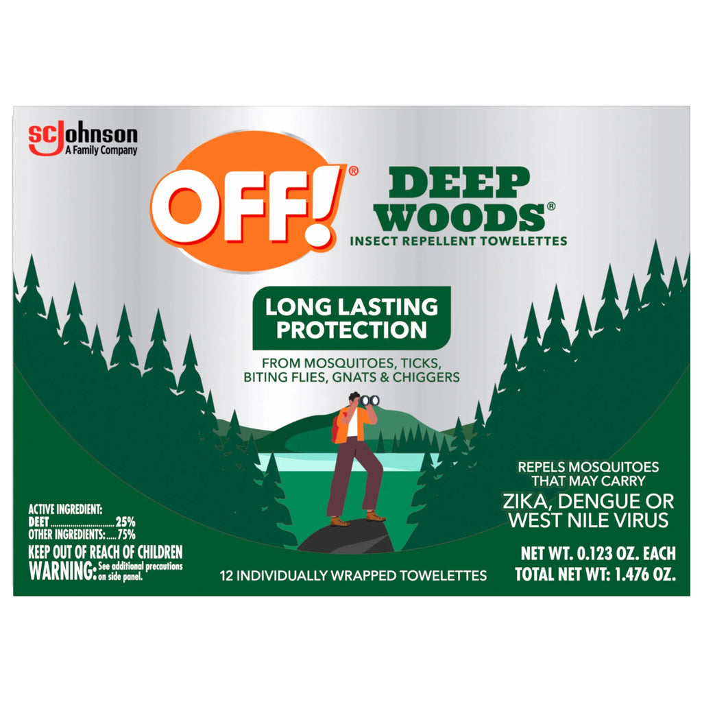 Deep Woods Insect Repellent Towelettes, Mosquito Repellent Wipes, 1 Pack, 12 Count
