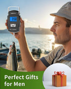 Fish Scale 110Lb/50Kg Digital Fishing Scale with Backlit LCD, Portable Handle, Stainless Steel Hook & 2 AAA Batteries – Reliable Fishing Gear & Great Fishing Gifts for Men