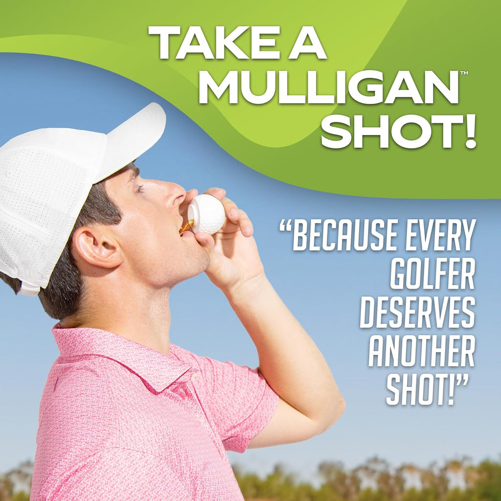 Mulligan Shots Golf Ball Shot Glasses with Lids - 12 Pack - Funny Golf Gifts for Men
