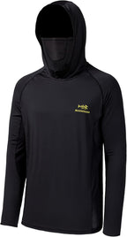 UPF 50+ Men’S Long Sleeve Fishing Shirt with Mask UV Neck Gaiter Hoodie