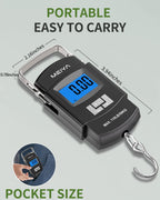 Fish Scale 110Lb/50Kg Digital Fishing Scale with Backlit LCD, Portable Handle, Stainless Steel Hook & 2 AAA Batteries – Reliable Fishing Gear & Great Fishing Gifts for Men
