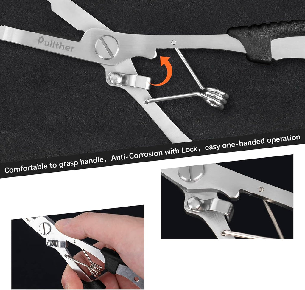 Stainless Steel Fishing Pliers,Needle Nose Pliers Fishing,Fishing Pliers Hook Remover,Fishing Pliers Kit with Lanyard,Braid Cutter Rustproof Fishing Multitool for Saltwater Freshwater