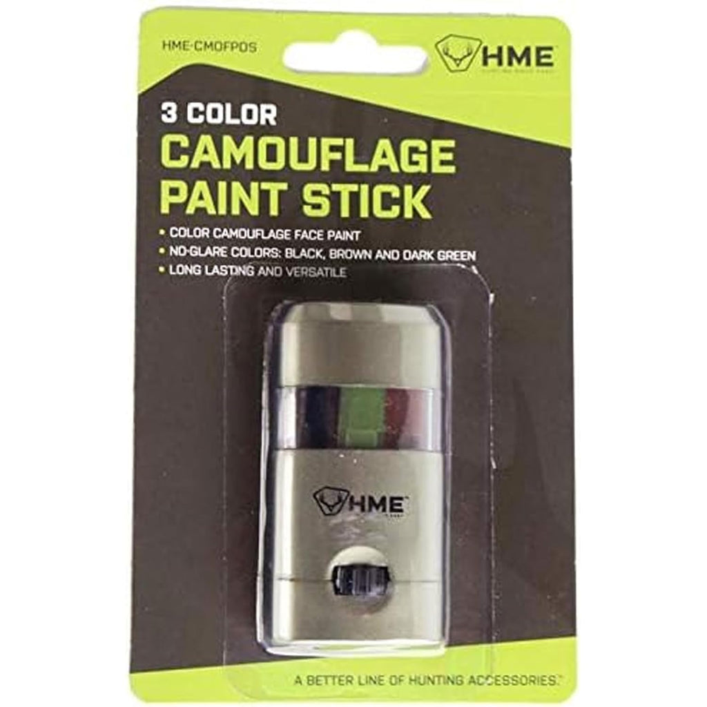 3 Color Camo Face Paint "Mess-Free" Application Stick - Long-Lasting Easy-To-Use Concealment Makeup for Hunting