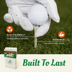 Premium Bamboo Wood Golf Tees, 18/72/180 Units (Packs of 18), 2 ¾ Golf Tees in Cigarette-Style Packaging, Durable, Biodegradable, Golf Tees Wood for Stylish Golfers