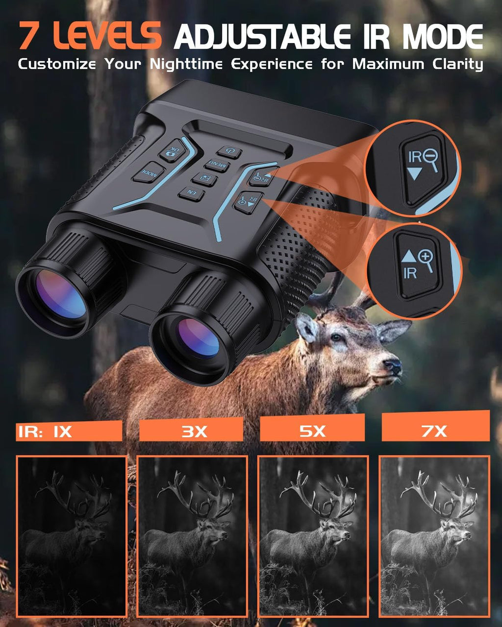 Night Vision Goggles, 4K Night Vision Binoculars for Adults 4.5'' HD Screen 32GB Card 8X Zoom for Photos and Videos, Christmas Outdoor Night Adventures and Wildlife Watching, Ideal Gifts for Men & Boy