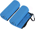 Golf Towel Set with Clip, Cleaning Brush & Accessories | 2 Golf Towels | Golf Gifts for Men, Women