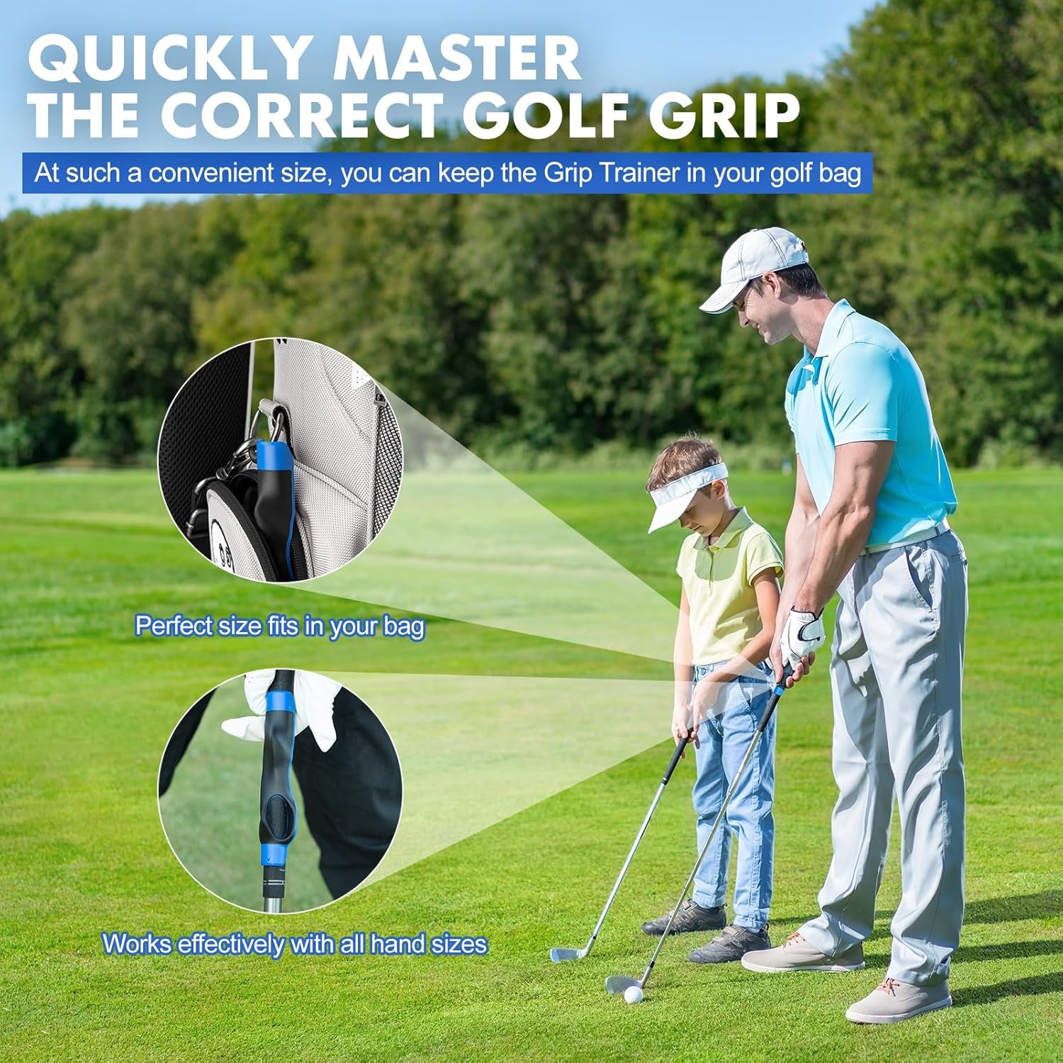 Golf Grip Trainer Golf Practice Tool, Easy to Carry to the Practice Area, Golf Swing Trainer Ensure the Right Grip Every Time, Golf Grip Training Aid, Golf Accessories Improve Your Swing Rhythm
