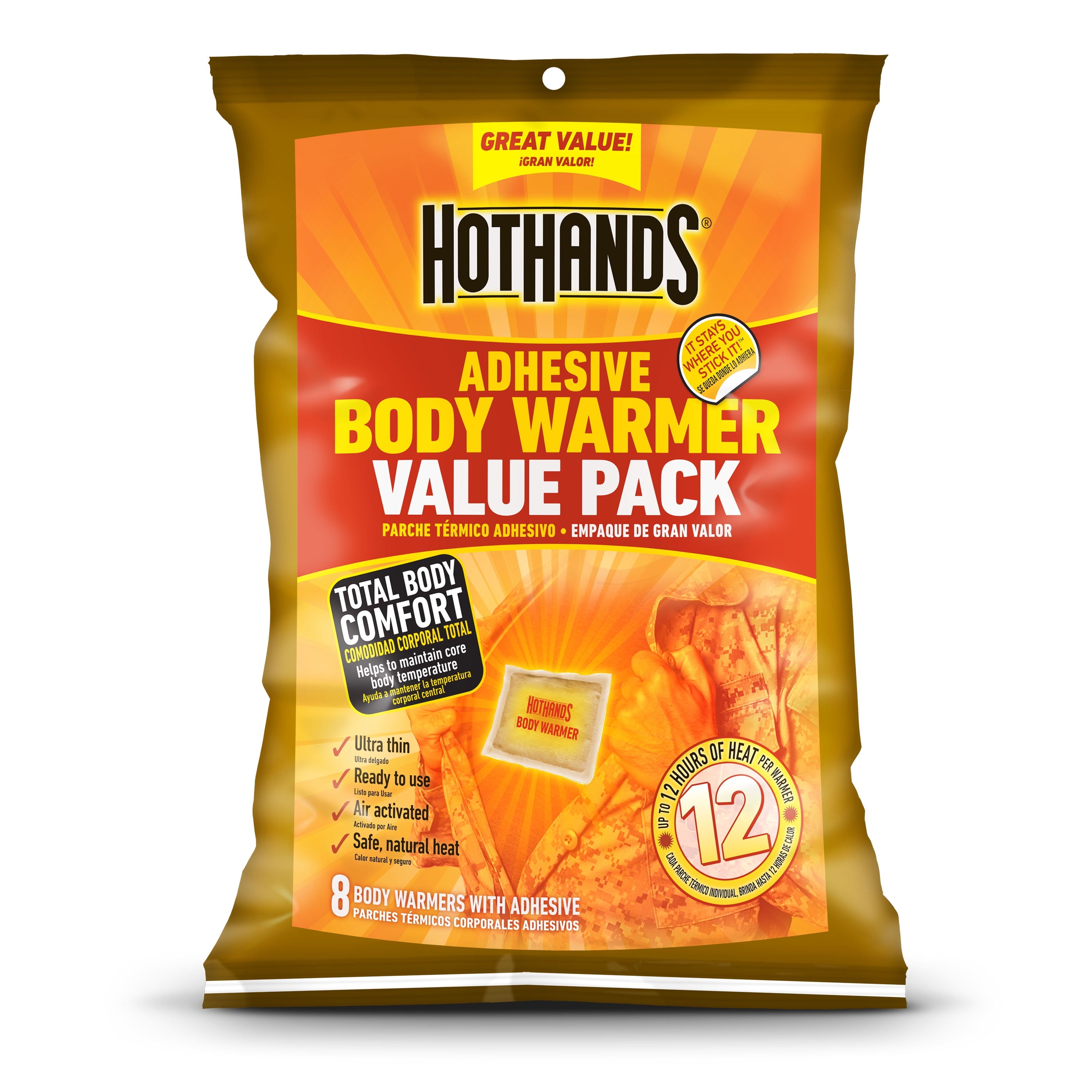 Stick-On Body Warmers - 8 Pack