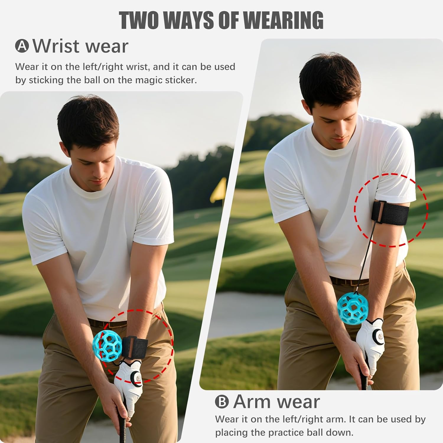 Golf Swing Connection Trainer | Forearm Posture Ball Aid for Tempo and Impact Control