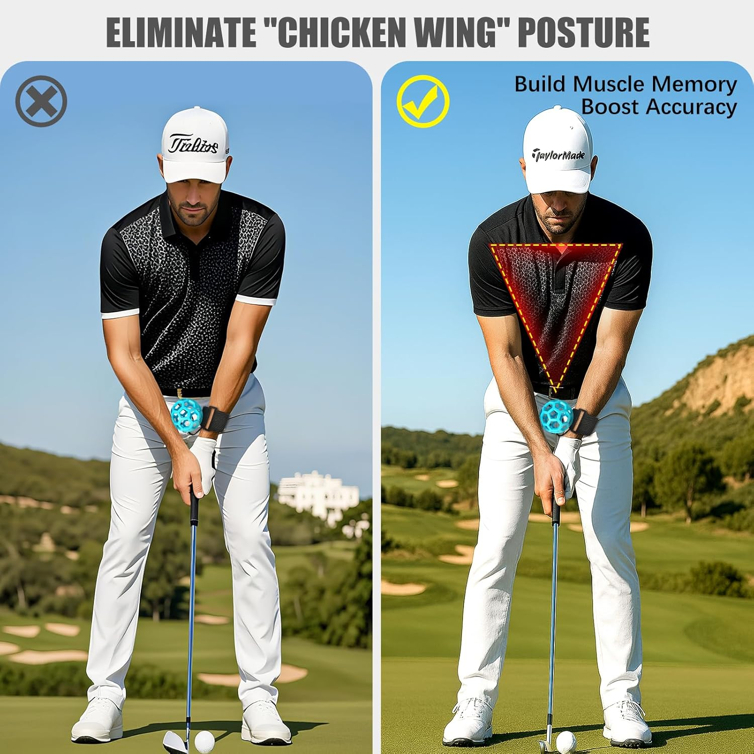Golf Swing Connection Trainer | Forearm Posture Ball Aid for Tempo and Impact Control