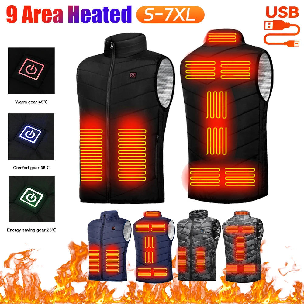 Rechargeable Heated Vest with Battery Pack – Lightweight Electric Thermal Layer with 3 Heat Settings & Zipper Pocket for Men and Women