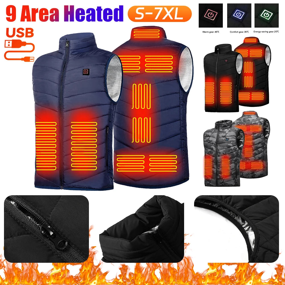 Rechargeable Heated Vest with Battery Pack – Lightweight Electric Thermal Layer with 3 Heat Settings & Zipper Pocket for Men and Women