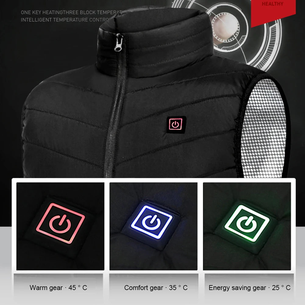 Rechargeable Heated Vest with Battery Pack – Lightweight Electric Thermal Layer with 3 Heat Settings & Zipper Pocket for Men and Women