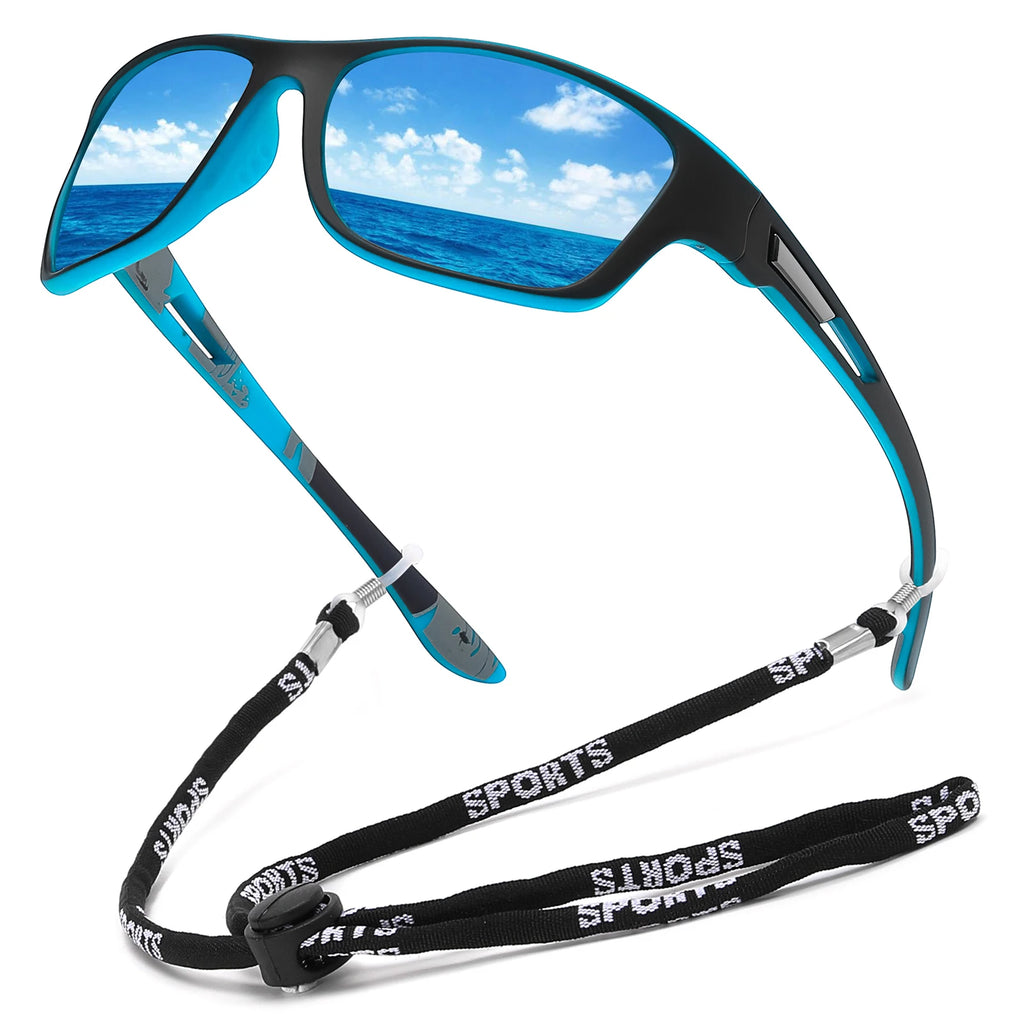 Polarized Outdoor Sunglasses with Secure Croakies Strap for Hunting, Fishing, and Ranch Use