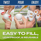 Mulligan Shots Golf Ball Shot Glasses with Lids - 12 Pack - Funny Golf Gifts for Men