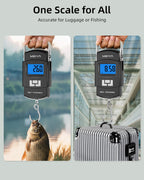 Fish Scale 110Lb/50Kg Digital Fishing Scale with Backlit LCD, Portable Handle, Stainless Steel Hook & 2 AAA Batteries – Reliable Fishing Gear & Great Fishing Gifts for Men