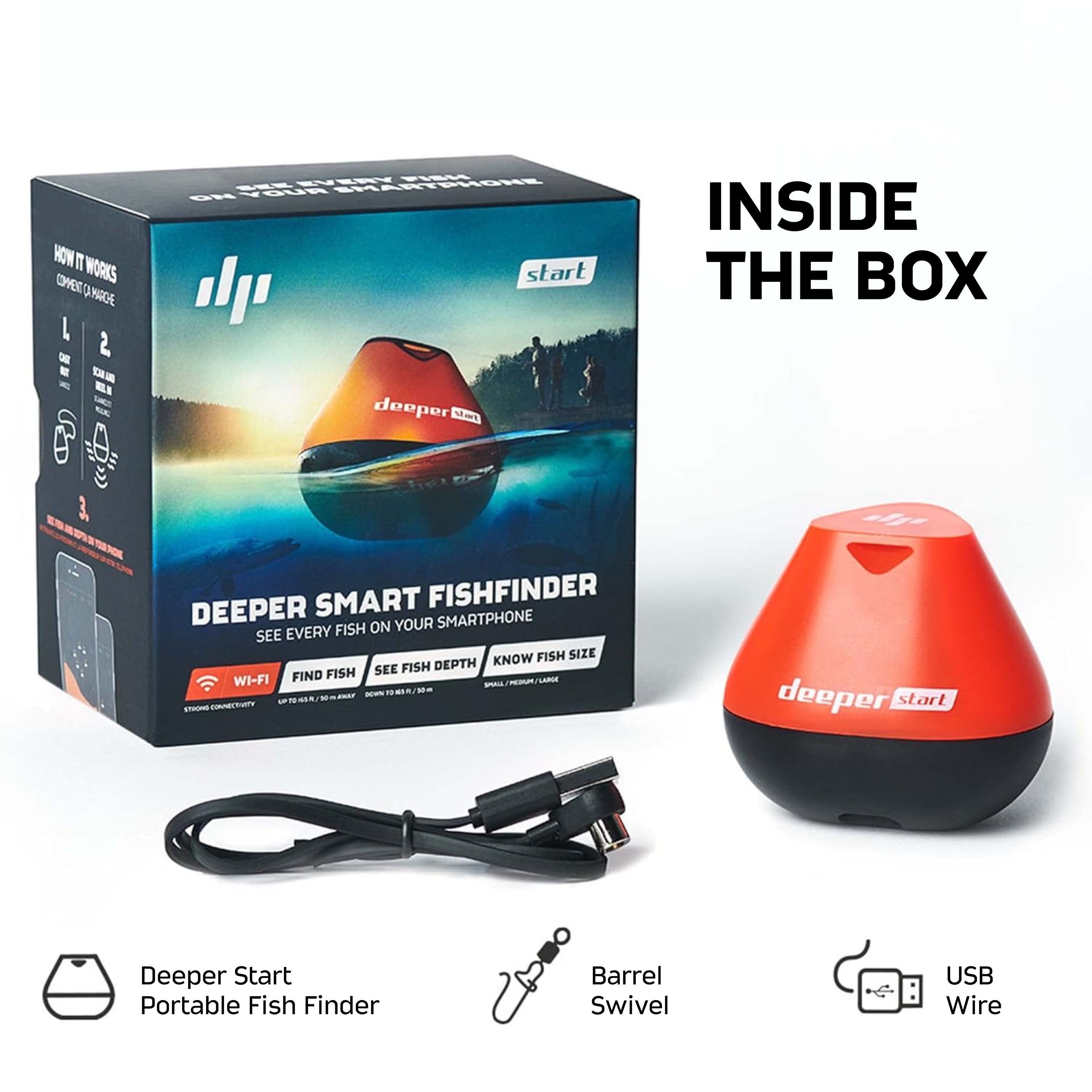 START Smart Fish Finder - Portable Fish Finder and Depth Finder for Recreational Fishing from Dock, Shore or Bank | Castable  Fish Finder with FREE User Friendly App | Phone Compatible…