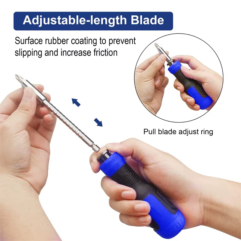 13 in 1 Screw Driver Set Telescopic Screwdriver Set Plum Blossom Cross Multifunctional Household Telescopic Mini Screwdriver