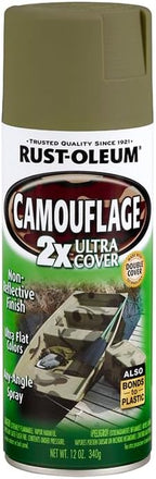 279176 Camouflage 2X Ultra Cover Spray Paint, 12 Oz, Army Green
