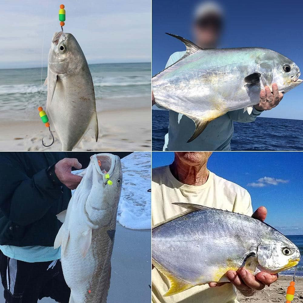 Pompano-Rigs-For-Surf-Fishing-Saltwater-Gear with Double Circle & Wide Gap Hook-6-Pack Surf Fishing Tackle