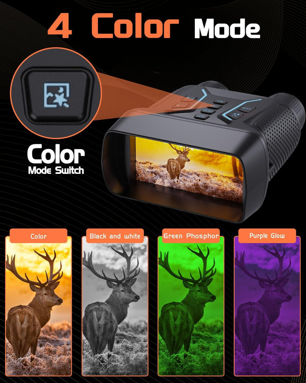 Night Vision Goggles, 4K Night Vision Binoculars for Adults 4.5'' HD Screen 32GB Card 8X Zoom for Photos and Videos, Christmas Outdoor Night Adventures and Wildlife Watching, Ideal Gifts for Men & Boy