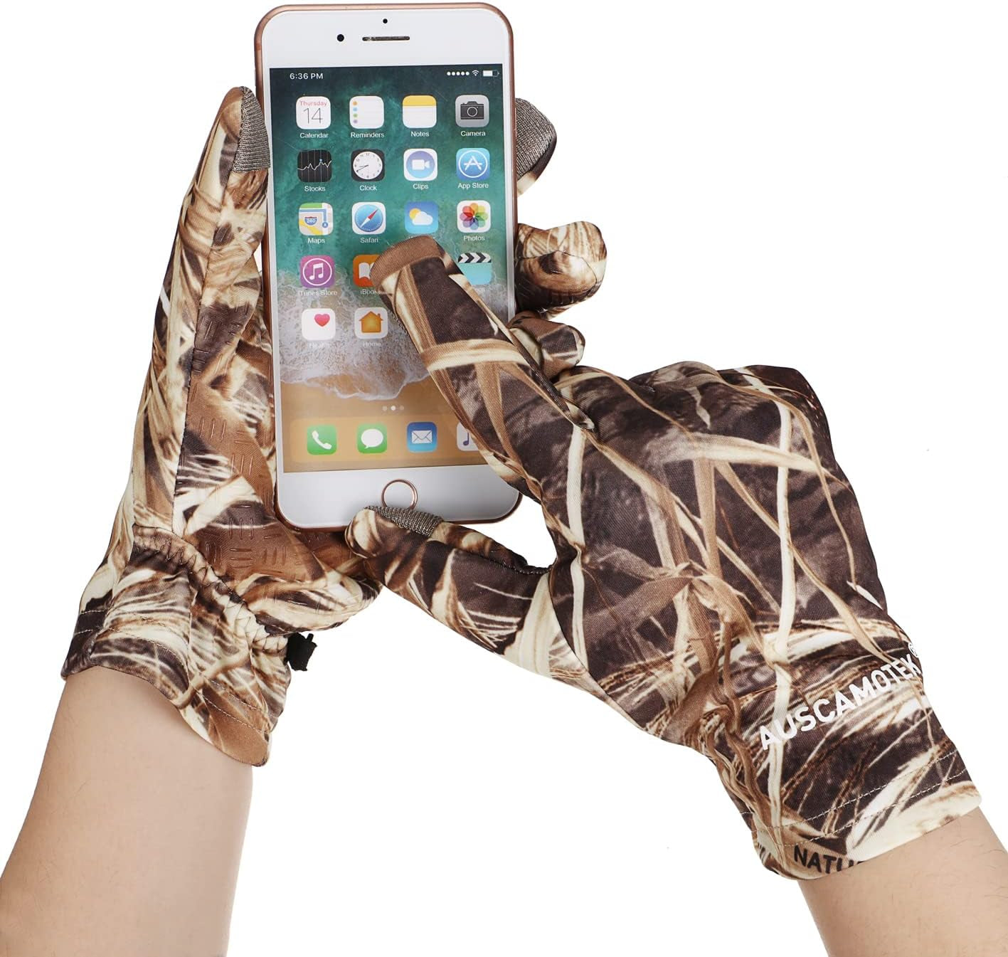 Duck Hunting Camo Gloves for Men with Touch Screen Fingers