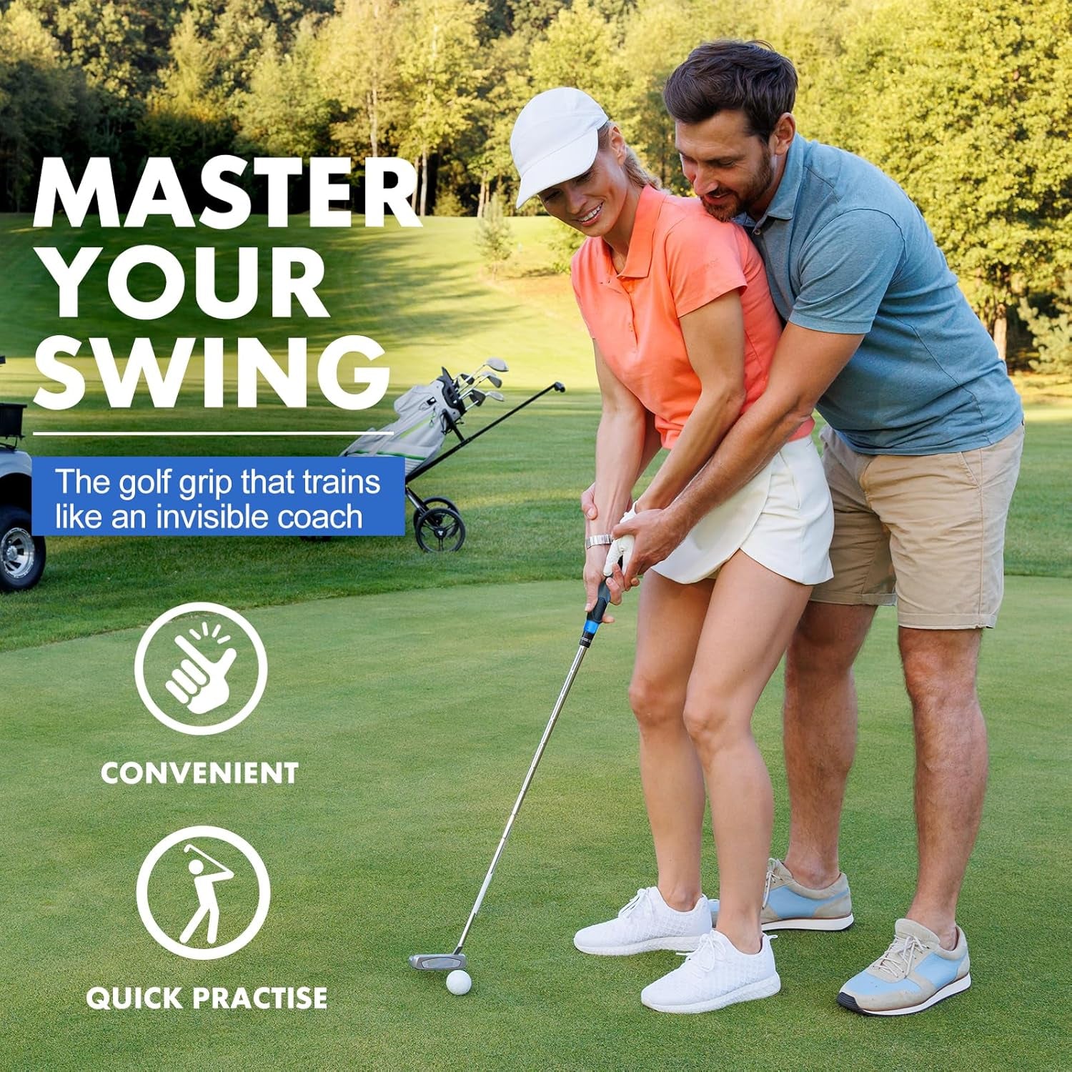 Golf Grip Trainer Golf Practice Tool, Easy to Carry to the Practice Area, Golf Swing Trainer Ensure the Right Grip Every Time, Golf Grip Training Aid, Golf Accessories Improve Your Swing Rhythm
