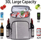 Backpack Cooler Leakproof Insulated Waterproof Backpack Cooler Bag, Lightweight Soft Beach Cooler Backpack for Men Women to Work Lunch Picnics Camping Hiking, 30 Cans