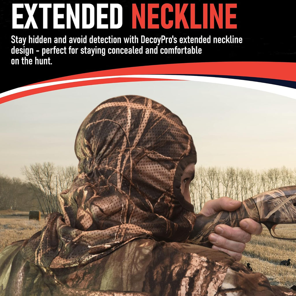 Hunting Face Mask Light Weight, Camo for Turkey, Bow, Deer, Duck, Goose, Coyote - Camouflage Gear for Men, Breathable Netting