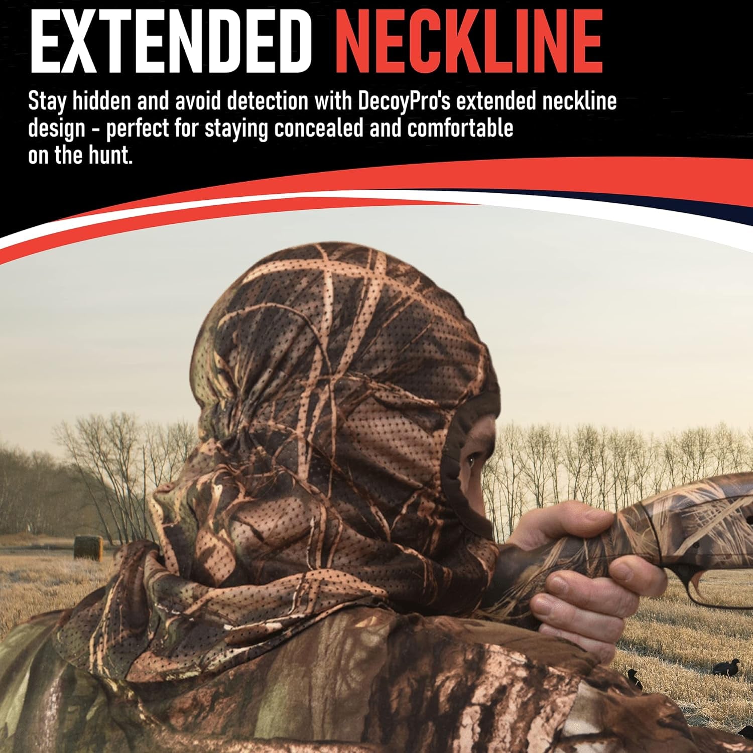 Hunting Face Mask Light Weight, Camo for Turkey, Bow, Deer, Duck, Goose, Coyote - Camouflage Gear for Men, Breathable Netting